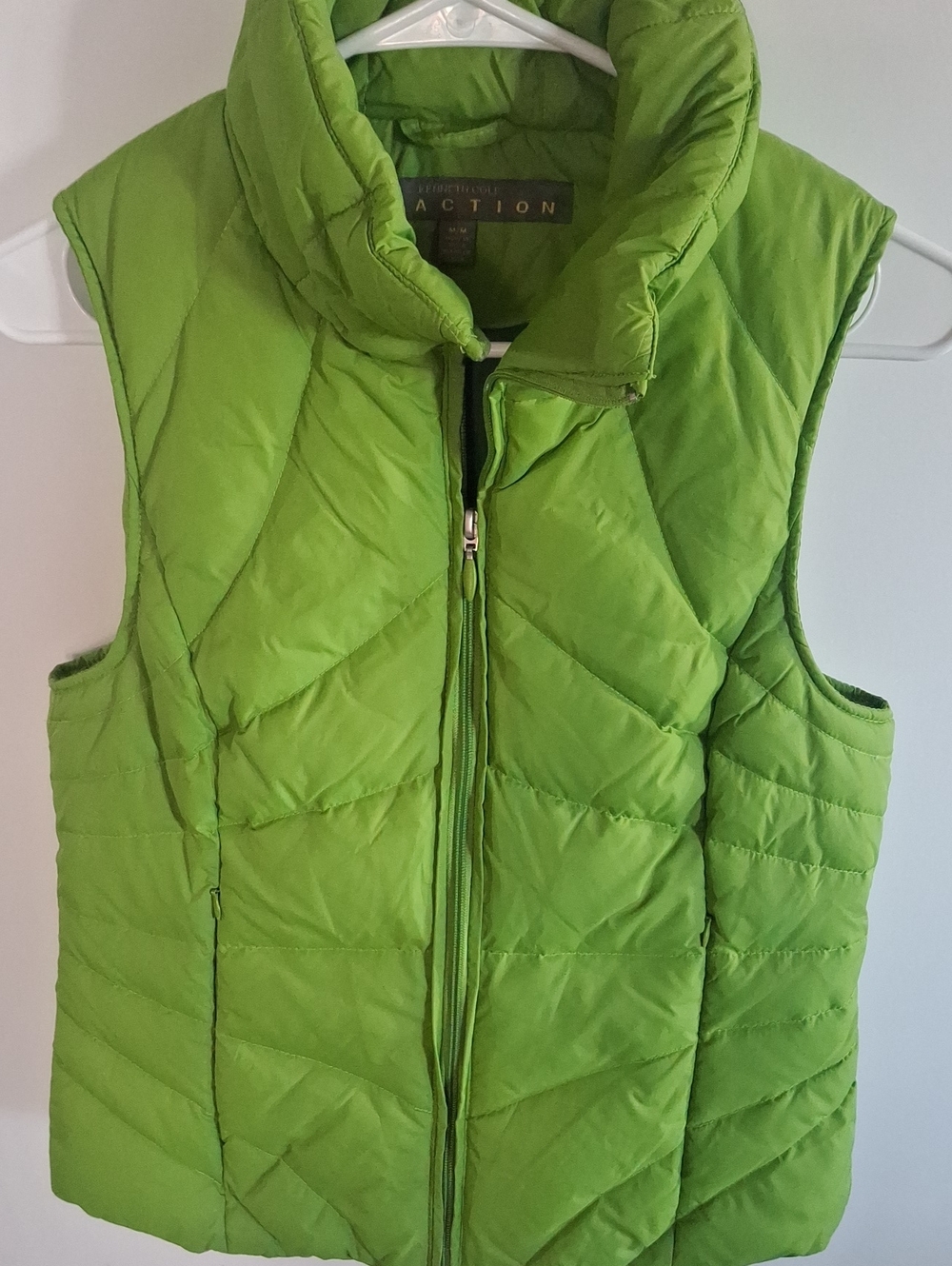 Women's Lime Green Quilted Puffer Vest